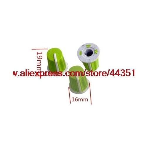 50pcs Half axle potentiometer green Rubber knob / mixer / appliance / instrument adjustment green knob / indicator 270 degree