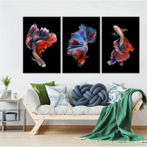 Abstract Animal Betta fish Canvas HD Prints Pictures Wall Art Posters Paintings Home Decor For Living Room Apartment Framework