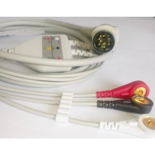 Free Shipping One Piece 3 Leadwire, for Monitor AHA .TPU for MINDRAY MEK COMEN,WELCH ALLYN,GOLDWAY,SPACELABS,PRO1000Biolight