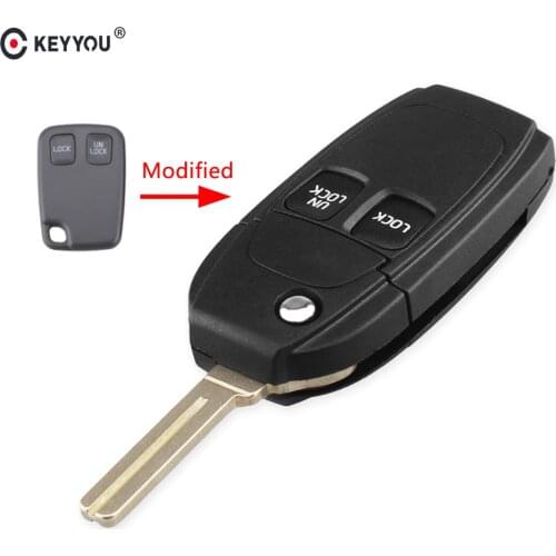 KEYYOU 2 Buttons modified Remote Flip Folding Key Shell Case Fob Keyless For VOLVO S40 S60 S70 S80 V40 V70 V90 XC70