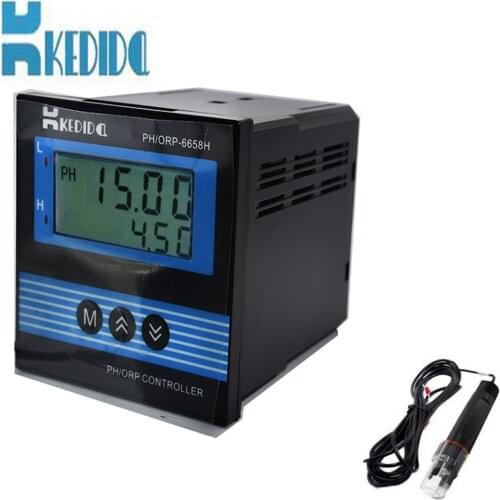 CT-6658 industrial pH meter Online PH meter LCD Display ph meter with CT-1001 Ph Electrode