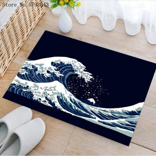 Colorful Waves Doormat Outdoor 3D Print Ocean River Carpet Home Textile Doormat Entrance Anti-Slip Mat For Bedroom Floor Rug