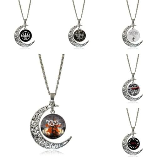 EJ Glaze For Girls Handmade Gift Glass Cabochon Pendant Necklace Fashion Necklace My Chemical Romance Rock Band