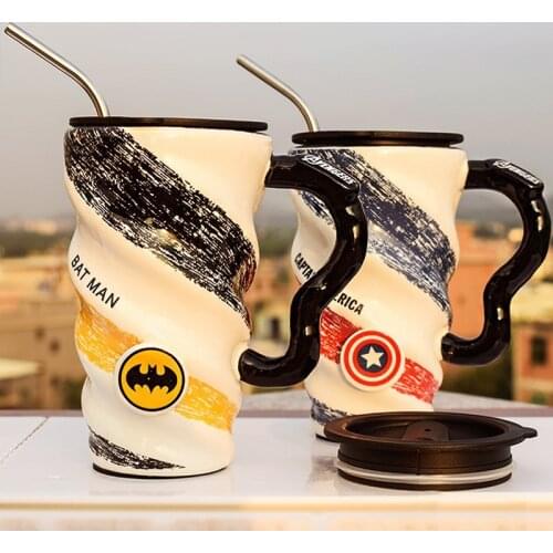 Cool Hero Style Large Ceramic Mugs Coffee Milk Cups Hero Mug Warmer Best Gifts Prize Mugs With Lids