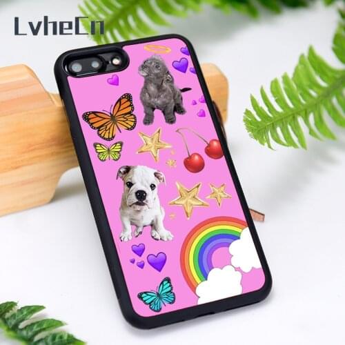 LvheCn Silicone Rubber Phone Case Cover for iPhone 6 6S 7 8 Plus X XS XR 11 12 Mini Pro Max Puppy Love