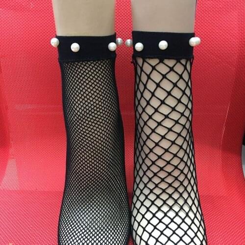 Makuluya 10 pairs Summer Classic Diamond Hollow Out Pearl socks thin Sexy lace small mesh screw-type Chromatic net socks MSL6