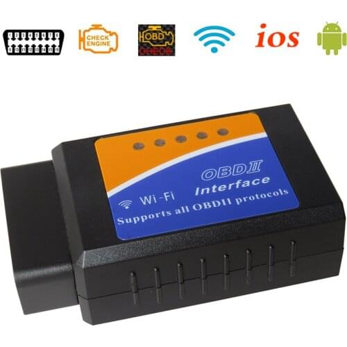 10pcs Mini ELM327 WiFi V1.5 Code Reader Scanner For iOS&Android OBD2 OBDII Without PIC18F25K80 Chip ELM-327 Wi-fi ELM 327 V 1.5