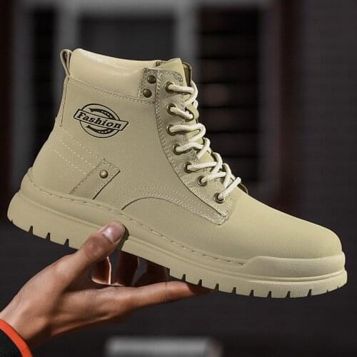 New Autumn Winter Work Boots Men Handmade Casual Boots High Top Hiking Shoes Big Size Botas Hombre Fashion Outdoor Martin Boots