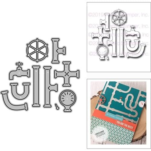 2021 New Pipe Fittings Faucet Metal Cutting Dies for DIY Scrapbooking Decoration and Card Making Paper Craft Embossing No Stamps