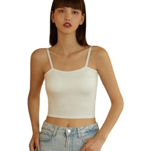 New Fashion Women Sexy Solid Summer Camis Crop Top Female Casual Tank Tops Vest Sleeveless Cool Streetwear Club Bra Underwear
