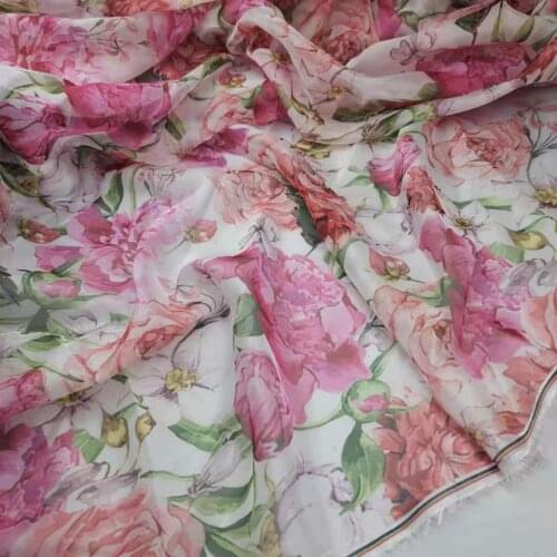 Digital Print Chiffon Thin Beach Dress Skirt Long Scarf Ribbon DIY Fabric