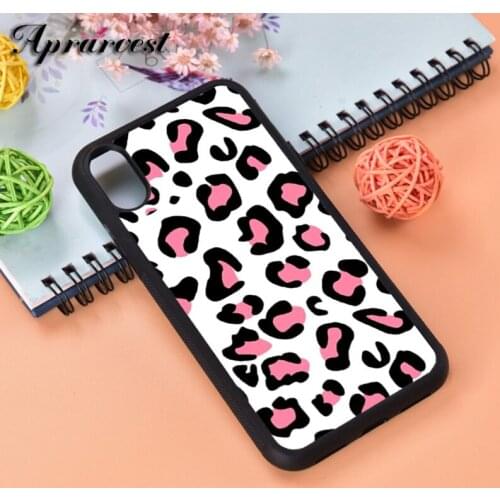 Aprarvest Pink Cheetah Silicone Rubber Phone Case Cover For iPhone 6 6S 7 8 PLUS X XS XR 11 12 MINI PRO MAX