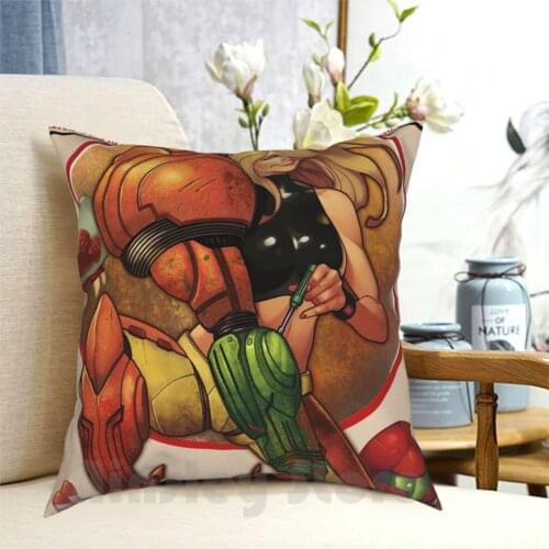 Saturday Supercade : 1994 Pillow Case Printed Home Soft DIY Pillow cover Samus Samus Aran Super Metroid Varia Varia Suit