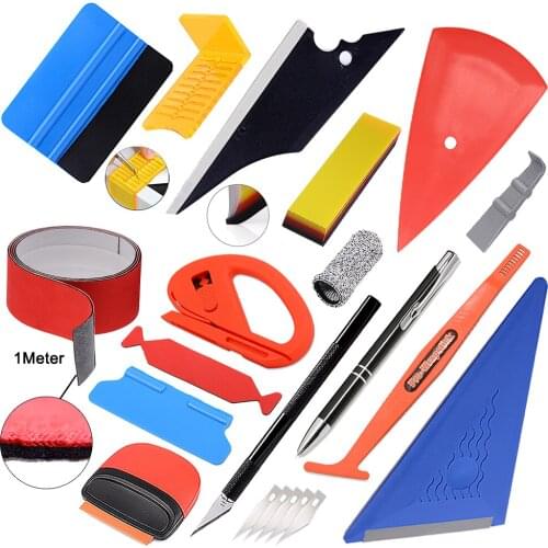 EHDIS Carbon Film Vinyl Wrap Car Tool Kit PPF Rubber Scraper Magnet Squeegee Decals Cutter Knife Window Tinting Auto Accessories