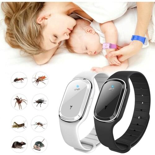 Ultrasonic Anti Mosquito Insect Pest Bugs Repellent Repeller Wrist Bracelet Waterproof Bracelet Outdoor For Kids And Adult
