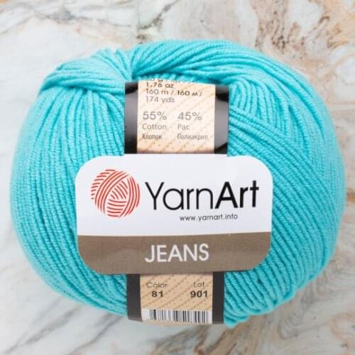 Yarnart Jeans 81 Yarn %55 Cotton - %45 Poly Acr 50g-160m Cardigan Sweater Shawl Blouse Home Textile Amigurumi Crochet Knitting