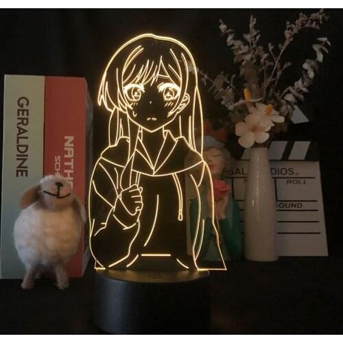 Manga Kanojo Okarishimasu Chizuru Ichinose Japanese Anime Delivery Delivery 3D Night Light Alarm Clock Base Light Nightlight Kid