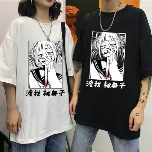 Japanese Anime My Hero Academia Womens T-shirt Himiko Toga Tops Summer Harajuku Short Sleeve Tshirt