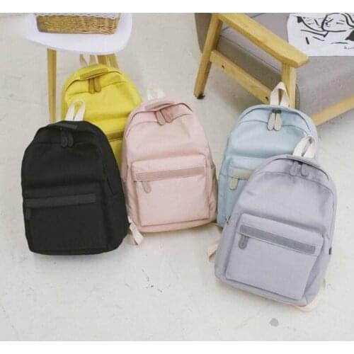 Backpacks Women Solid Canvas Candy Colors Shoulder Bags Travel Leisure Large Capacity Students Anti-theft Backpack Korean Style