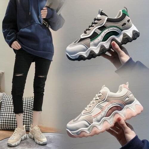 2020 Women Sneakers Vulcanize Breathable Rainbow Color Fashion Casuals Height Increasing Female Chunky Ladies Shoe-Ss514