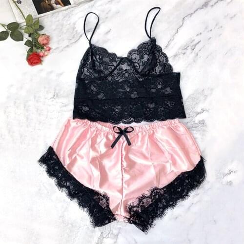 NEW Intimates Women Lingerie Bra Set Floral Lace Cami Top Sexy Underwear Bralette Sleepwear Porno Bra And Panty Set Lenceria Bh