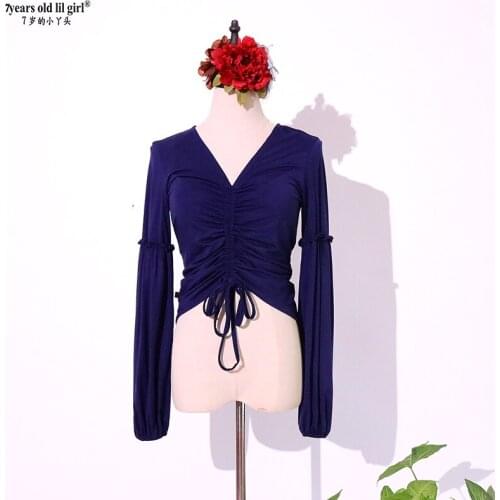 Belly Dance Top Long Sleeve Knitted Oriental Professional Bellydance Shirts Women Practice ClothesGJJ21