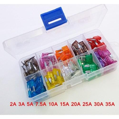 100 pcs/lot) Car Vehicle Auto Mini blade ATO Fuse, Automotive Fuse Box Assortment,2A 3A 5A 7.5A 10A 15A 20A 25A 30A 35A