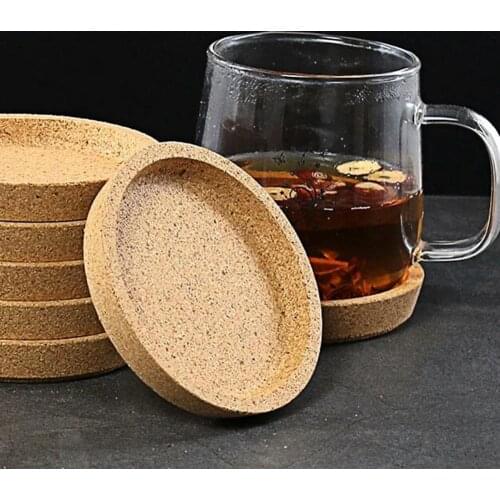2Pcs Placemats Rustic Heat Insulation Wood Round Cork Coasters Coffee Cup Mats Table Mat Cup Mat Cup Coaster for Home