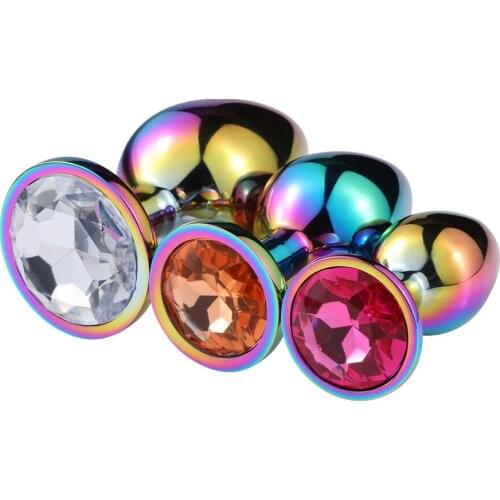 Gay sex toy gay anal plugs outdoor adult 18+ products butt plug colorful metal BDSM sex toys for man women