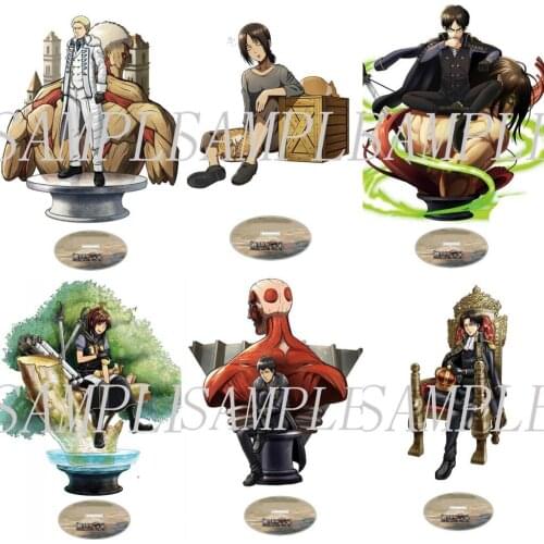 Anime Attack on Titan Eren Jager Rival Ackerman Erwin Smith Acrylic Stand Figure Display Model Plate Tabletop Decor Collection