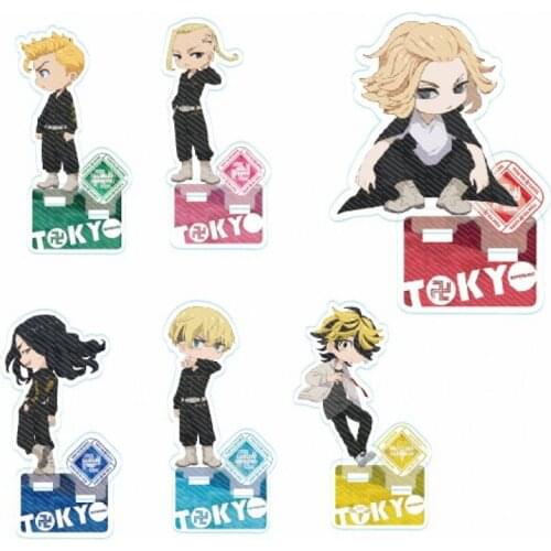 Anime Tokyo Revengers Sano Manjirō Hanagaki Takemichi Acrylic Double Plug Stand Figure Model Plate Desk Decor Q Version Gifts