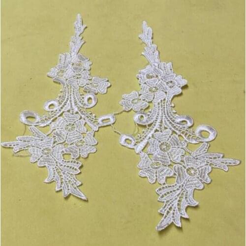 10Pieces Polyester Lace Applique Floral DIY Sewing Water Soluble Boutique Craft Costume Decoration Lace For Wedding Dress