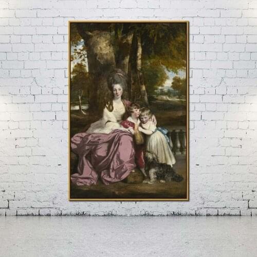 Artcozy Oil Canvas Painting lady elizabeth delmé and her children For Home Decoration Wall Art