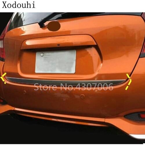 Car Cover Stainless Steel Rear Tail Door Bottom Tailgate Trunk Lid Tail Gate Trim 1pcs For Nissan NOTE 2017 2018 2019 2020