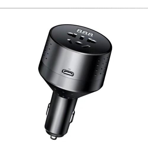 GKFLY Type-C PD QC3.0 Fast Charging Car Charger Cigarette Lighter 12V To 220V Car Inverter USB Charger With Voltage Display
