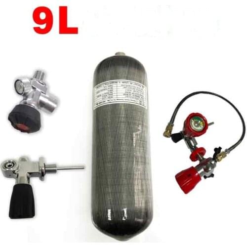 Acecare Scuba Tank 9L CE HPA Carbon Fiber Cylinder for Diving 4500psi Compressed Air Tank Pcp Cylinder Pcp Valve M18*1.5