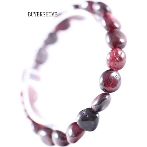 Free Shipping For Women Jewelry Stretch Irregular Shape Natural Stone Beads Red Garnet Bracelet 7.5" 1Pcs H1301