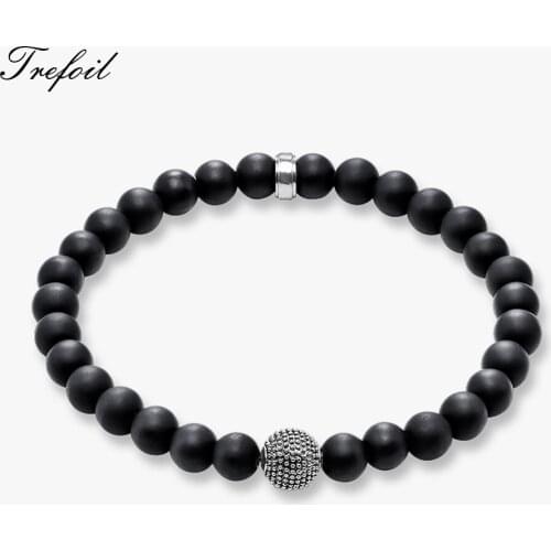Bracelet Strand with Kathmandu Obsidian Beads, 2018 Couple Blackened Silver Fashion Jewelry Punk Gift for Men Boy Women Girls