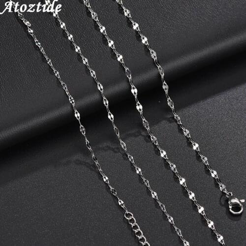 Atoztide 1pc 4.0/5.0mm Gold Stainless Steel Necklace Lip-Chain for Making DIY Jewelry Accessories