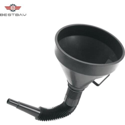 Black 2 in 1 Plastic Funnel Can Spout For Oil Water Fuel Petrol Diesel Gasoline Arrive High Quality
