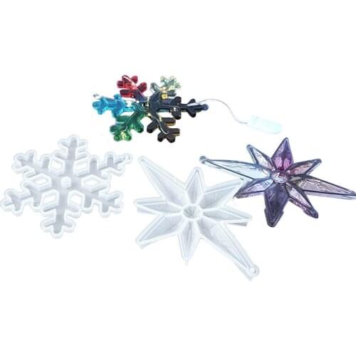 DIY Snowflake Resin Molds Silicone Casting Soap Mold Epoxy Resin Mould For DIY Crafts Jewelry Pendant Christmas Decoration