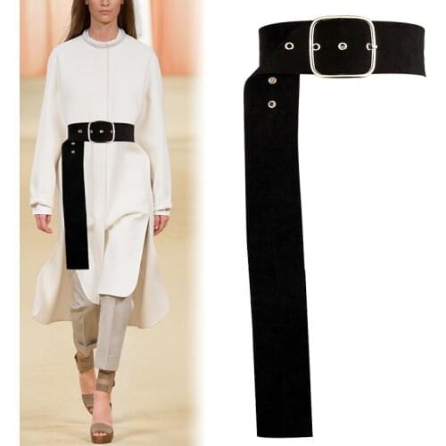 Long Gold Pin Buckle Belt Sweater Bundle Waist Skirt Waistband Down Coat Wide Red Velvet Soft Strap Belts For Women Dropshipping