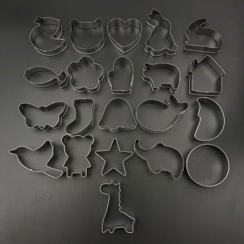 21 Types Stainless Steel 3D Cookie Cutter Animal Biscuit Cake Mould Kitchen Accessory Baking Pastry Mold Cake Decorating Tool