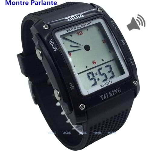 French Talking Watch for the Blind and Elderly , Digital Sports Wristatches 829TF-B