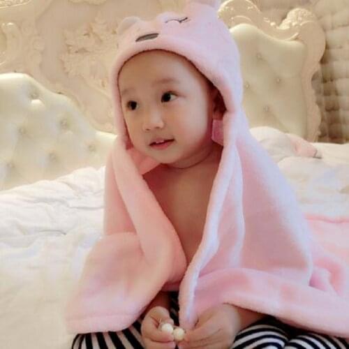 Comfortable Baby Bathrobe Cute Animal Cartoon Babies Blanket Kids Hooded Bathrobe Toddler Baby Bath Towel DR0118
