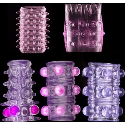 5 in 1 Penis Ring Soft Elastic Sex Rings Penis Enlargement Time Delay Cock Ring Penis Sleeve Waterproof Sex Toys for Men