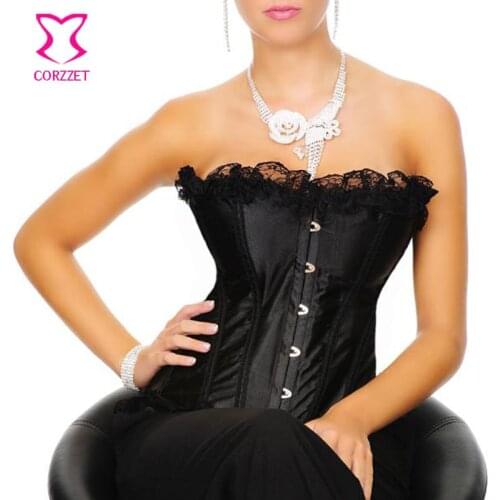 Korsett For Women Sexy Corset Black Gothic Clothing Overbust Corsets And Bustiers Victorian Corpetes E Espartilhos Para Festa
