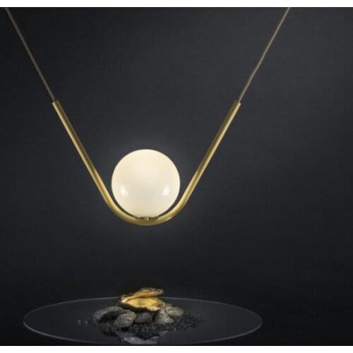 Minimalist V pearl necklace pendant lamp light buffet restaurant cafe luxury combination personality LED lamps