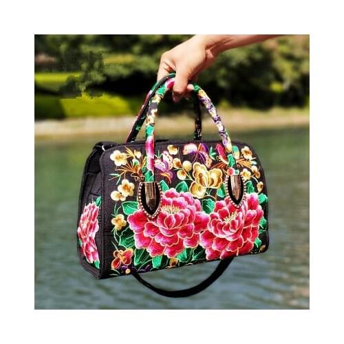 Fashion National Embroidery Multi-use Shopping Handbags!Nice Floral embroidered Women Shoulder&Handbag All-match Vintage Carrier