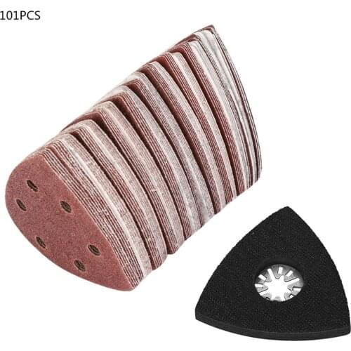 101pc Sanding Set Sandpaper for Bosch Fein Oscillating Multi Tool Cutting Cutter Pad Polishing Sanding Disc
